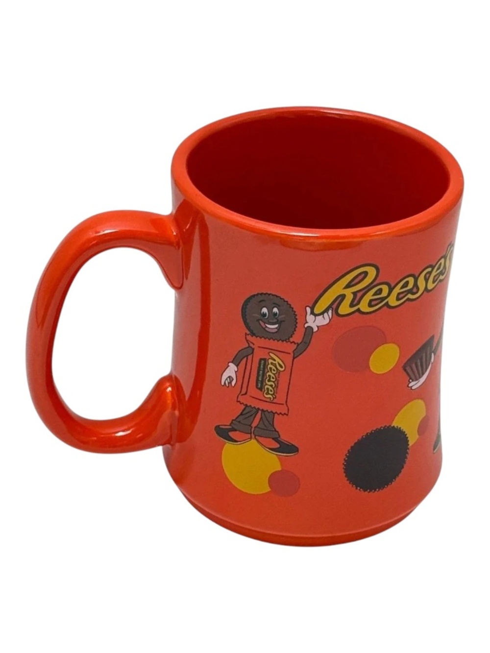 Reese's Coffee Mug 12oz Orange Peanut Butter Cup Mascot Graphic Ceramic